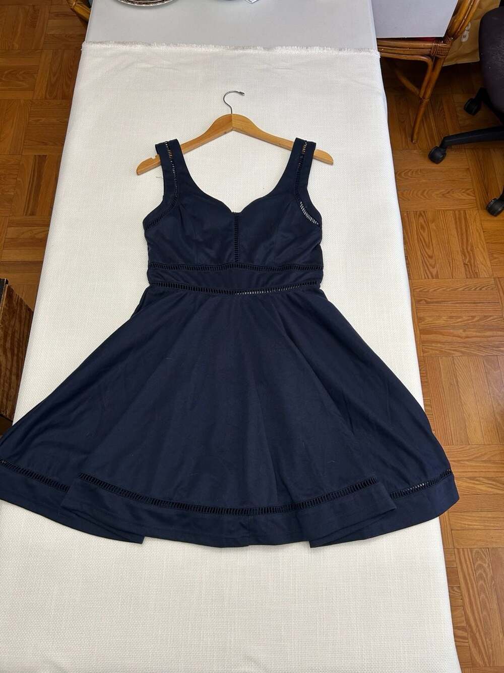 Annabella Navy Blue Sleeveless Fit and Flare Dress Size Large